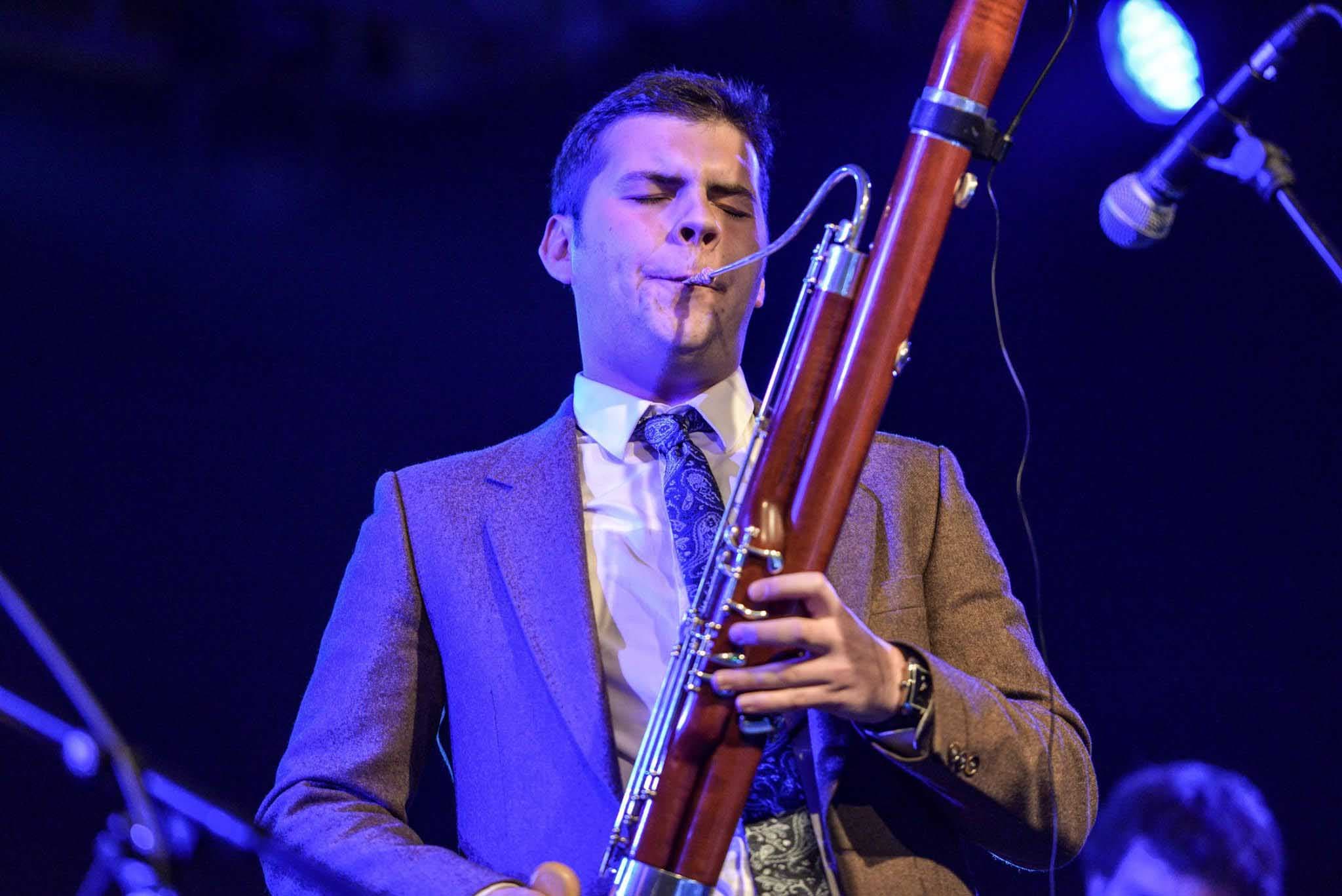 Arseniy Shkaptsov performing bassoon on stage